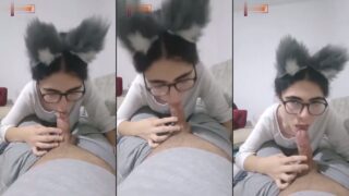 Tavşan Kulaklı Ayça Çağan Sakso Çekiyor